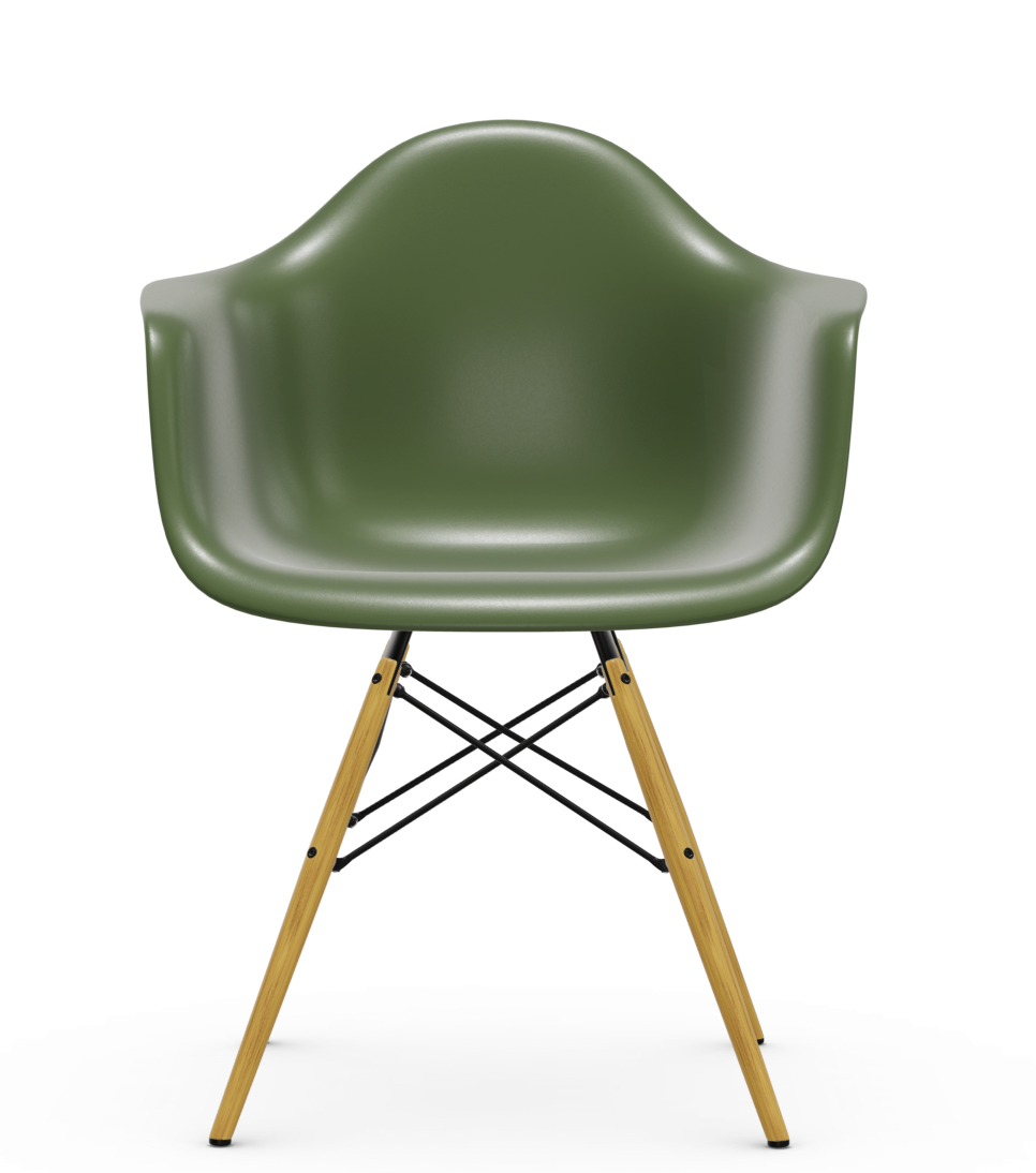 vitra Eames Plastic Armchair DAW RE - esdoorn licht - forest green RE