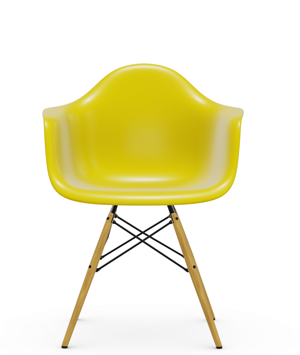 vitra Eames Plastic Armchair DAW RE - esdoorn licht - citron RE