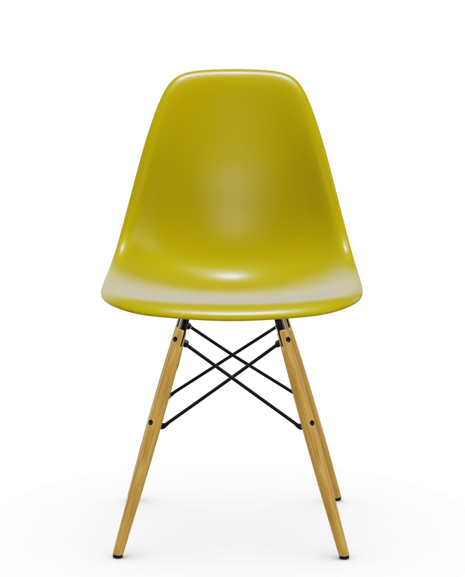 vitra Eames Plastic chair DSW RE - esdoorn licht - mustard RE