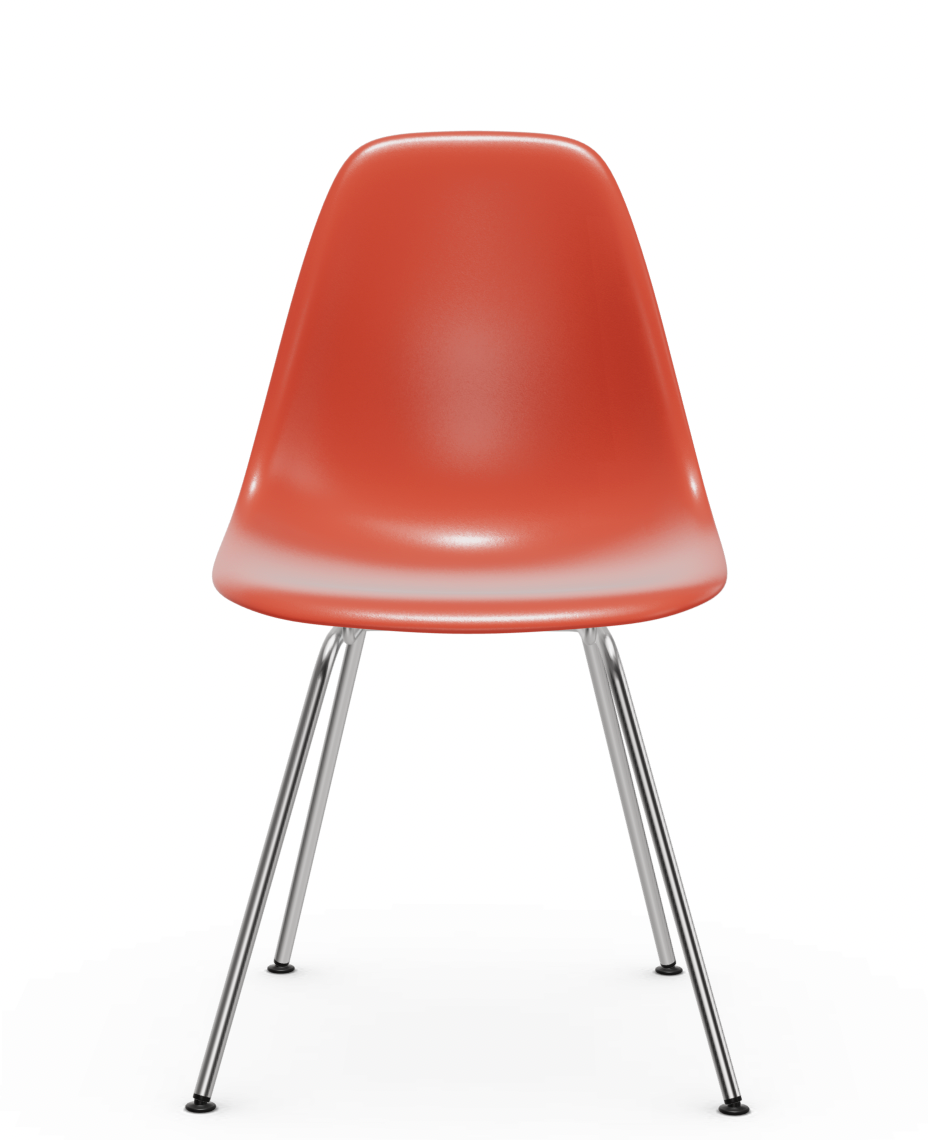 vitra Eames Plastic chair DSX RE - verchroomd - poppy red RE