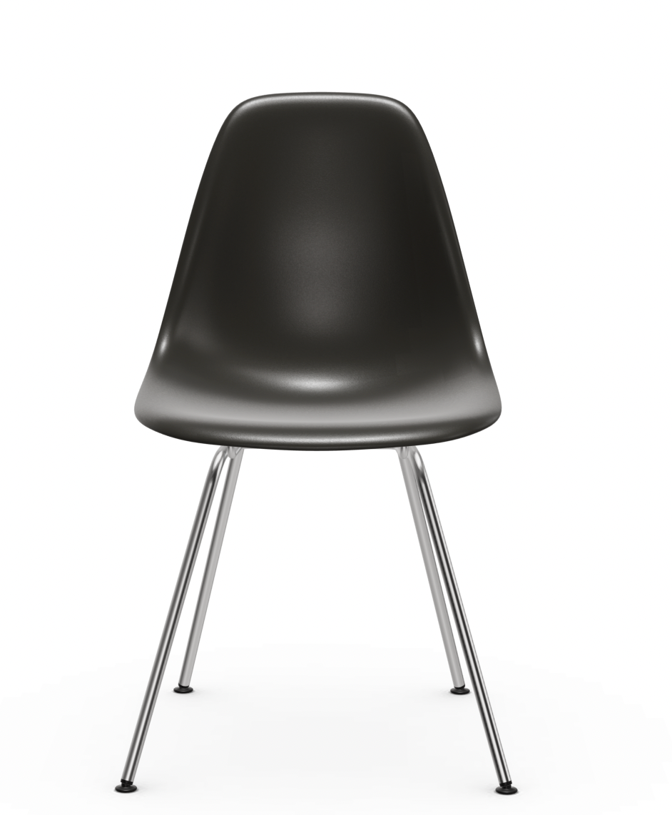 vitra Eames Plastic chair DSX RE - verchroomd - deep black RE