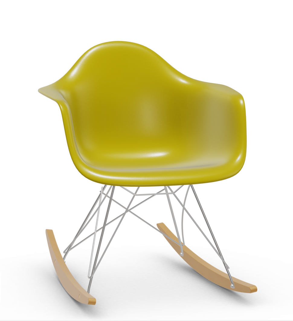 vitra Eames Plastic Armchair RAR RE - verchroomd & esdoorn licht - mustard RE