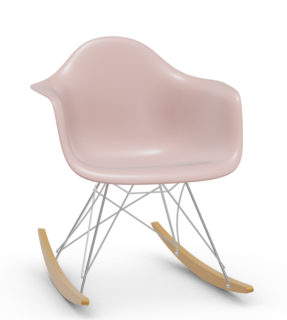 vitra Eames Plastic Armchair RAR RE - verchroomd & esdoorn licht - pale rose RE