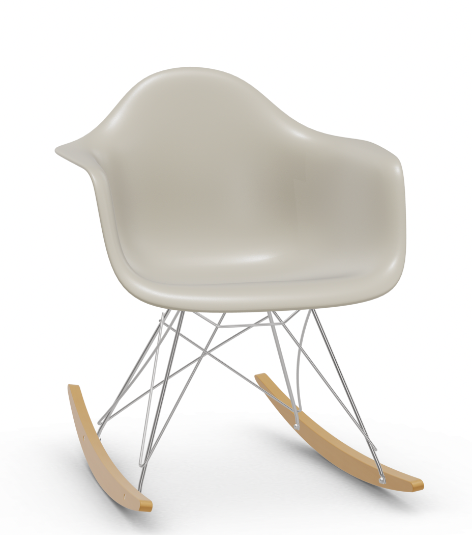 vitra Eames Plastic Armchair RAR RE - verchroomd & esdoorn licht - pebble RE