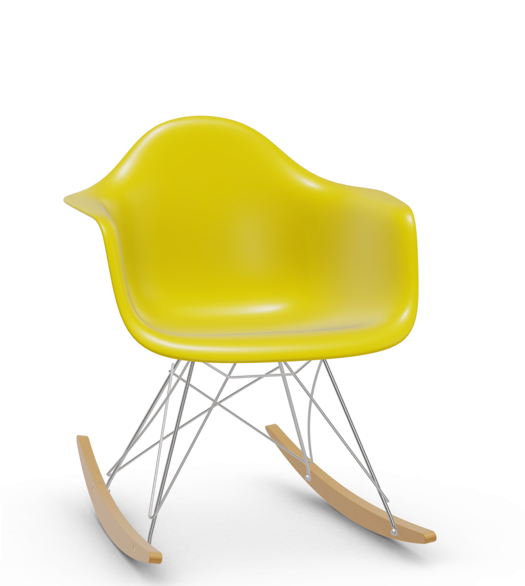 vitra Eames Plastic Armchair RAR RE - verchroomd & esdoorn licht - citron RE