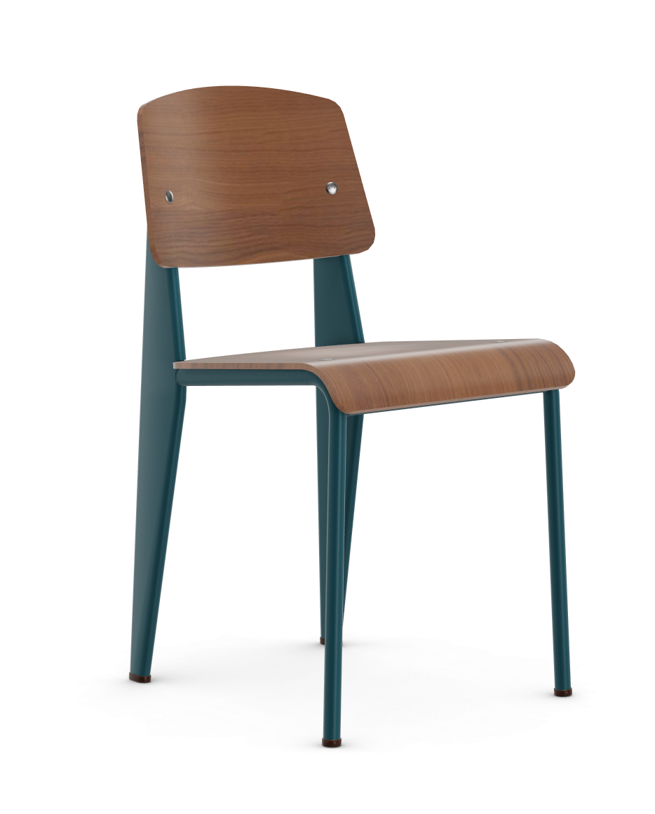 vitra stoel Standard - notenhout - blue dynasty