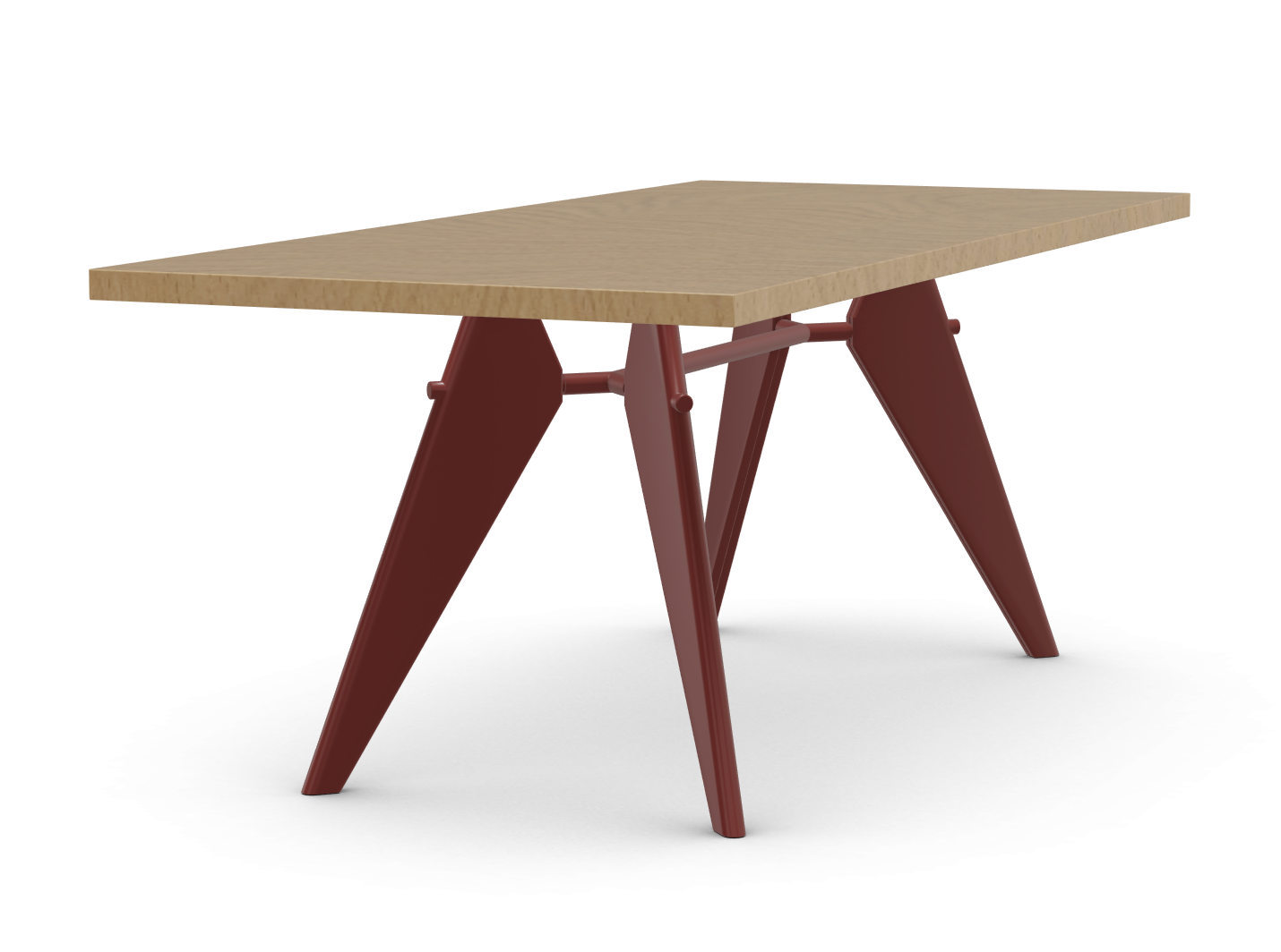 vitra EM Table - 90 x 200 cm. - Japanese red