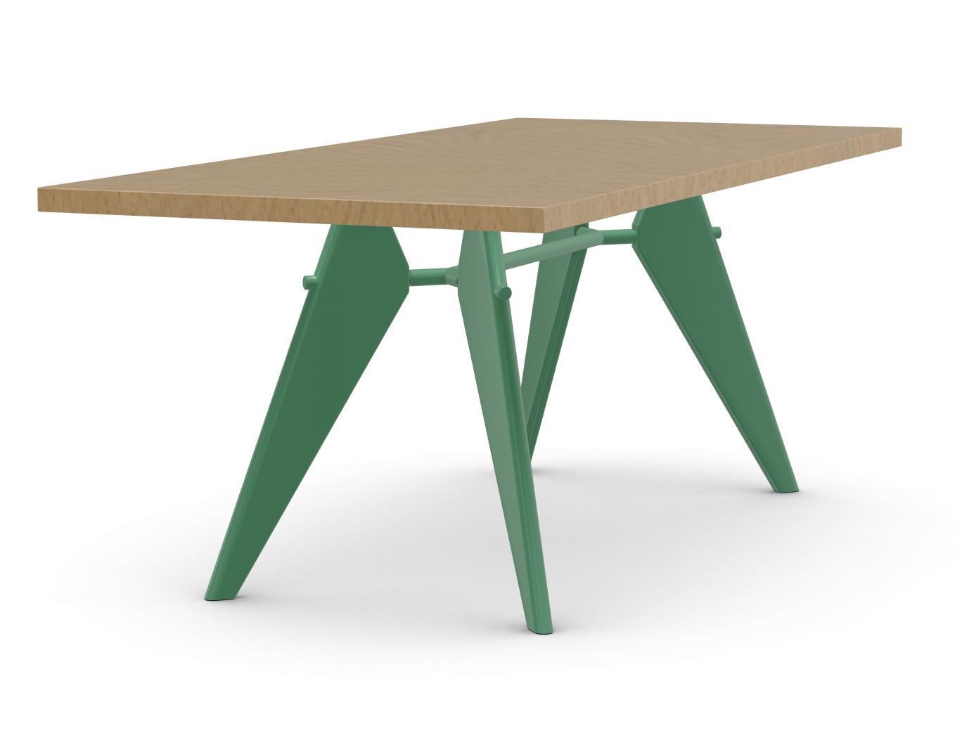 vitra EM Table - 90 x 200 cm. - Prouve Blue Vert