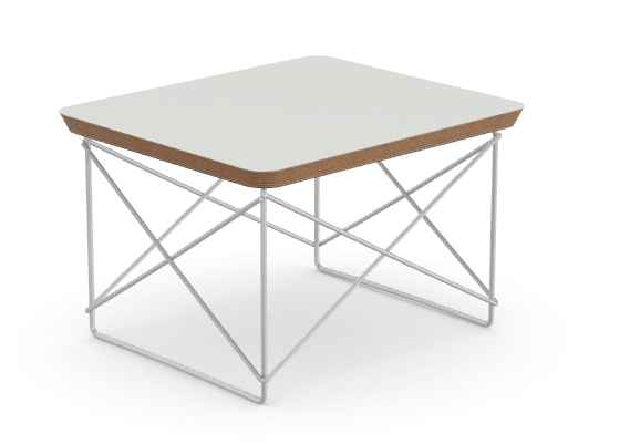 vitra Eames Occasional Table LTR - HPL wit - onderstel chroom