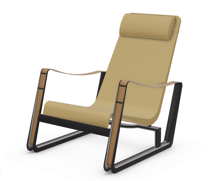 vitra Leunstoel Cité - diepzwart frame - canola