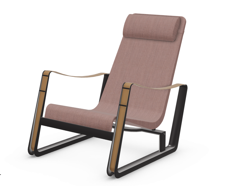 vitra Leunstoel Cité - diepzwart frame - rose