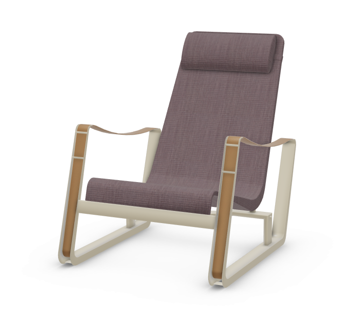 vitra Leunstoel Cité - Prouvé Blanc frame - aubergine