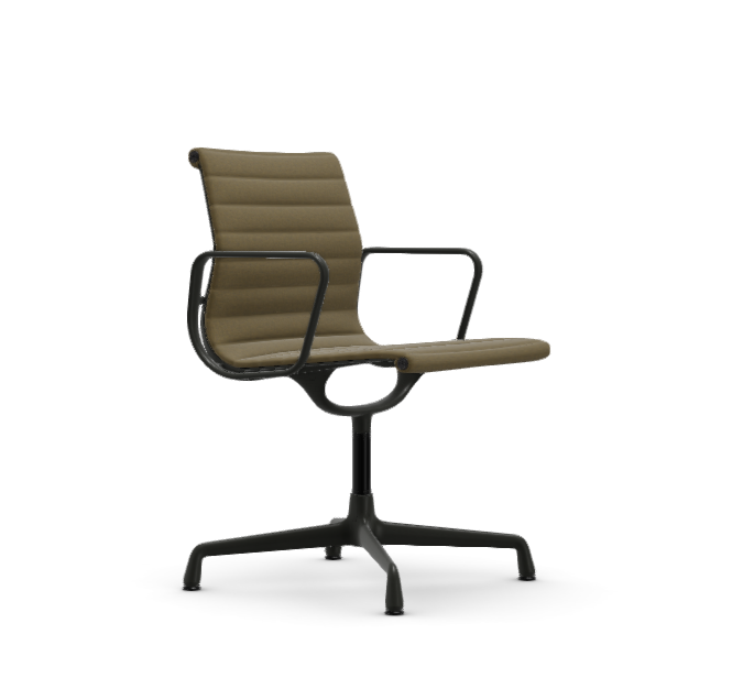 vitra Eames Aluminium Chair EA 104 - Dine - Hopsak - Hopsak dark grey/mustard - gecoat diepzwart onderstel