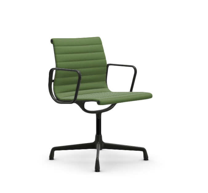 vitra Eames Aluminium Chair EA 104 - Dine - Hopsak - Hopsak grass green/forest - gecoat diepzwart onderstel