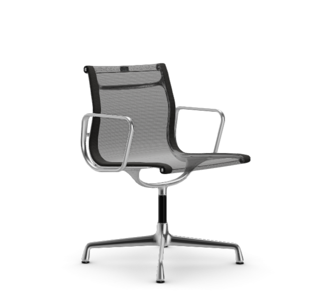 vitra Eames Aluminium Chair EA 104 - Dine - Netweave - Netweave darkgrey - verchroomd onderstel