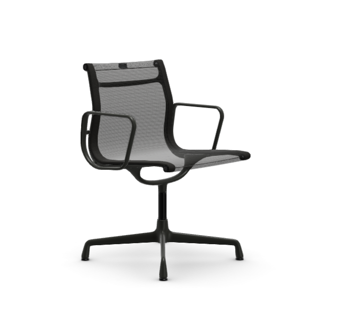 vitra Eames Aluminium Chair EA 103 - Dine - Netweave - Netweave darkgrey - gecoat diepzwart onderstel