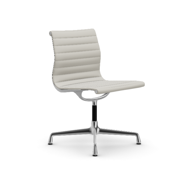 vitra Eames Aluminium Chair EA 101 - Dine - leder - snow leder - verchroomd onderstel