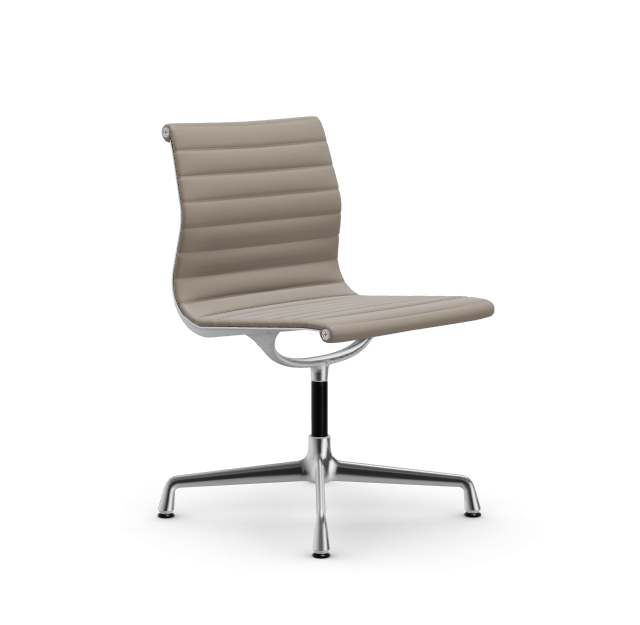 vitra Eames Aluminium Chair EA 101 - Dine - leder - sand leder - verchroomd onderstel