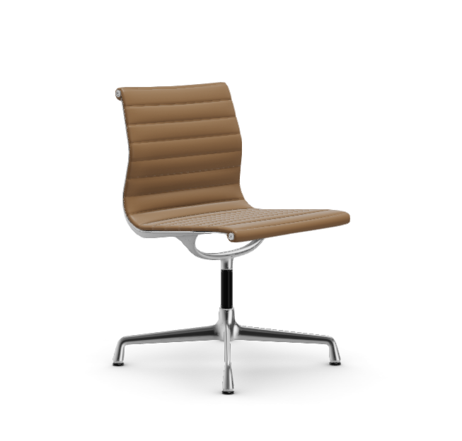 vitra Eames Aluminium Chair EA 101 - Dine - leder - camel leder - verchroomd onderstel