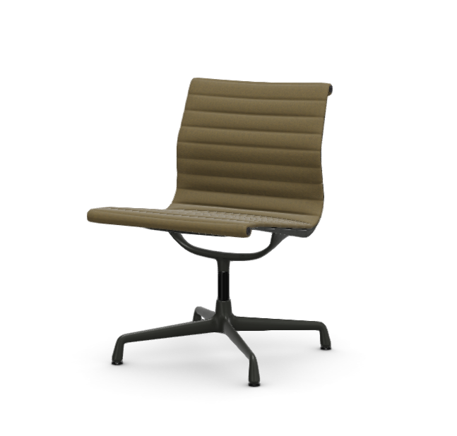 vitra Eames Aluminium Chair EA 105 - Conference - Hopsak - Hopsak dark grey/mustard - gecoat diepzwart onderstel