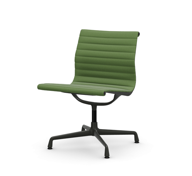 vitra Eames Aluminium Chair EA 105 - Conference - Hopsak - Hopsak grass green/forest - gecoat diepzwart onderstel