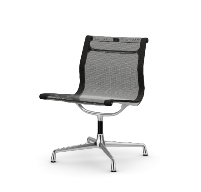 vitra Eames Aluminium Chair EA 105 - Conference - Netweave - Netweave nero - verchroomd onderstel