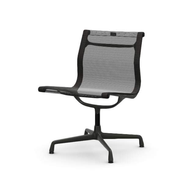 vitra Eames Aluminium Chair EA 105 - Conference - Netweave - Netweave darkgrey - gecoat diepzwart onderstel