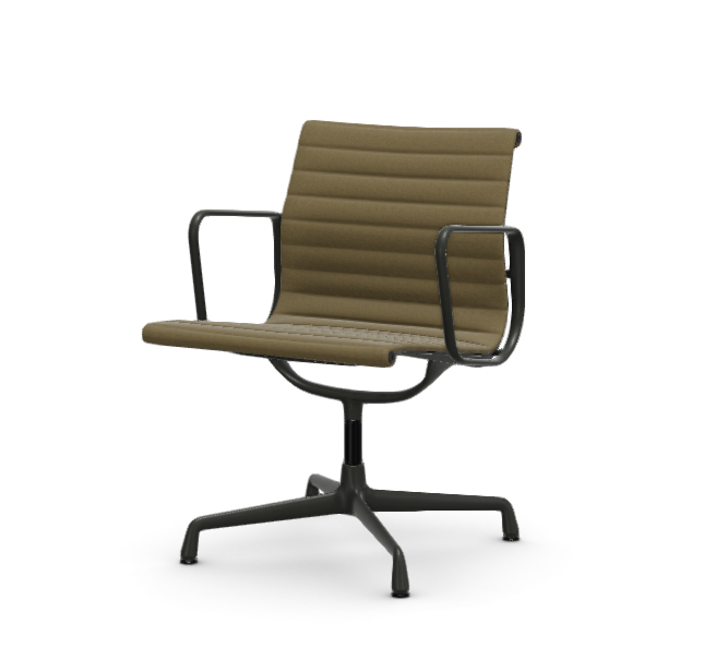 vitra Eames Aluminium Chair EA 107 - Conference - Hopsak - Hopsak dark grey/mustard - gecoat diepzwart onderstel