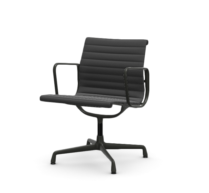 vitra Eames Aluminium Chair EA 107 - Conference - Hopsak - Hopsak dark grey/nero gecoat - diepzwart onderstel