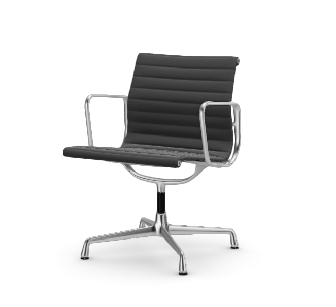 vitra Eames Aluminium Chair EA 107 - Conference - Hopsak - Hopsak dark grey/nero - verchroomd onderstel