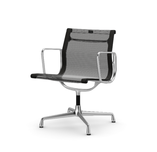 vitra Eames Aluminium Chair EA 107 - Conference - Netweave - Netweave darkgrey - verchroomd onderstel