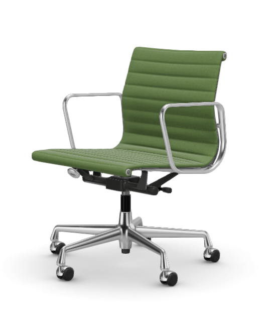 vitra Eames Aluminium Chair EA 117 - Work - Hopsak - Hopsak grass green/forest - verchroomd onderstel