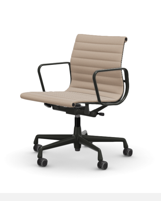 vitra Eames Aluminium Chair EA 118 - Work - Hopsak - Hopsak nude/ivory - gecoat diepzwart onderstel