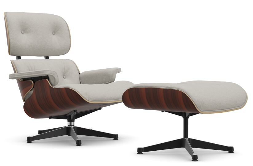 vitra Eames Lounge Chair & Ottoman - Santos Palissander / Nubia - Santos Palissander & Nubia cream / sand