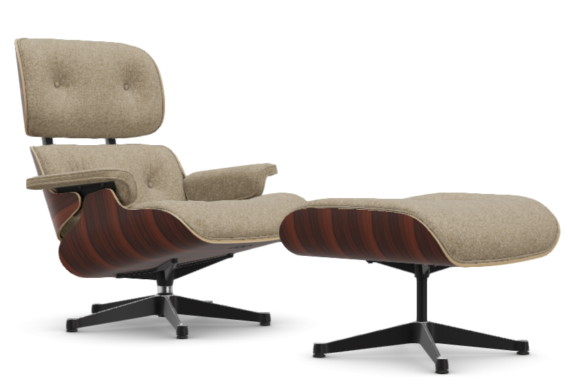 vitra Eames Lounge Chair & Ottoman - Santos Palissander / Nubia - Santos Palissander & Nubia bamboo / terra