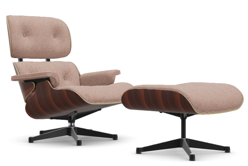 vitra Eames Lounge Chair & Ottoman - Santos Palissander / Nubia - Santos Palissander & Nubia ivory / peach