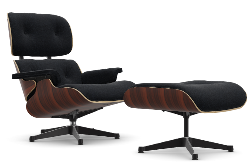 vitra Eames Lounge Chair & Ottoman - Santos Palissander / Nubia - Santos Palissander & Nubia black / anthracite