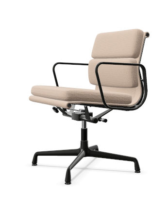 vitra Eames Soft Pad Chair EA 231 - Home Office - Laser RE - gecoat diepzwart onderstel - nude / cream