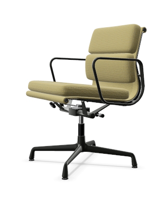 vitra Eames Soft Pad Chair EA 231 - Home Office - Laser RE - gecoat diepzwart onderstel - reed green/ mustard