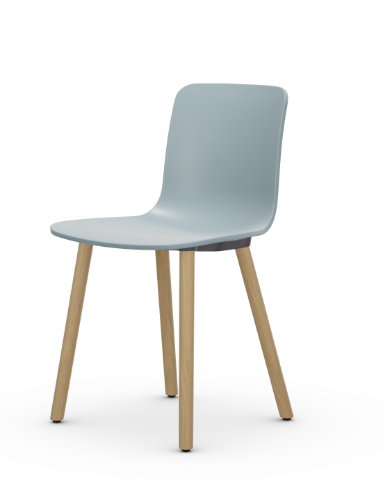 vitra stoel Hal RE Wood - naturel eiken - ice grey RE