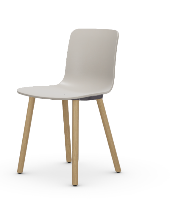 vitra stoel Hal RE Wood - naturel eiken - warm grey RE