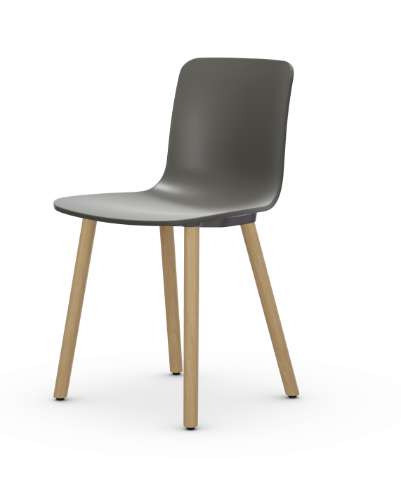 vitra stoel Hal RE Wood - naturel eiken - basalt RE