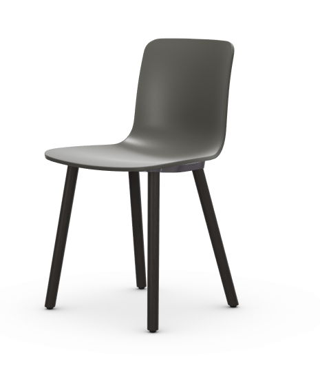 vitra stoel Hal RE Wood - donker eiken - basalt RE