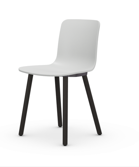 vitra stoel Hal RE Wood - donker eiken - cotton white RE