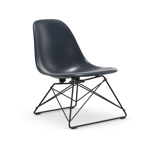 vitra Eames Fiberglass Side chair LSR - zwart - Navy Blue