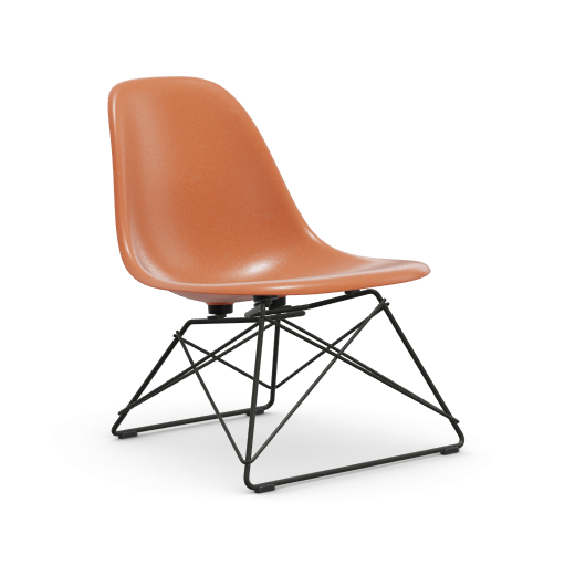 vitra Eames Fiberglass Side chair LSR - zwart - red orange