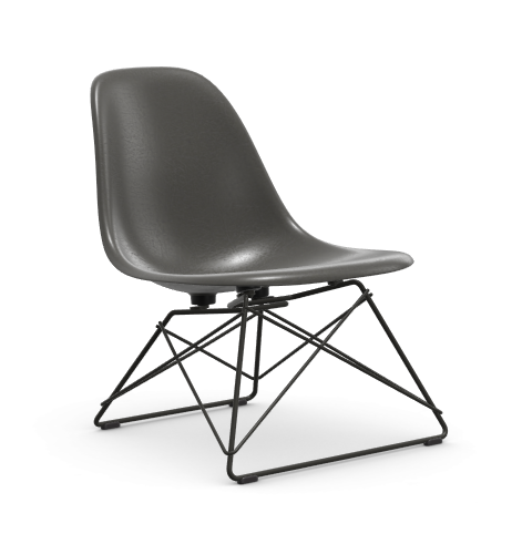 vitra Eames Fiberglass Side chair LSR - zwart - elephant hide grey