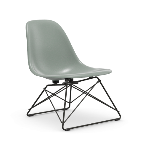 vitra Eames Fiberglass Side chair LSR - zwart - sea foam green