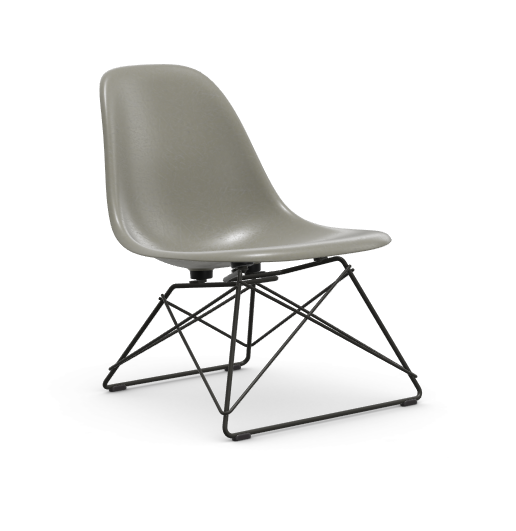 vitra Eames Fiberglass Side chair LSR - zwart - raw umber