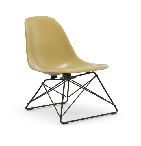 vitra Eames Fiberglass Side chair LSR - zwart - light ochre